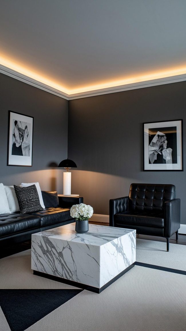 Black And White Living Room Foundation