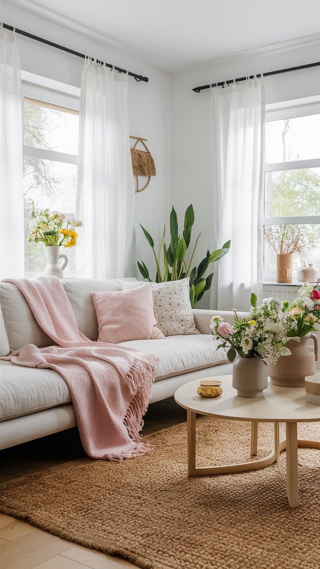 Pastel Blankets And Sheer Spring Light