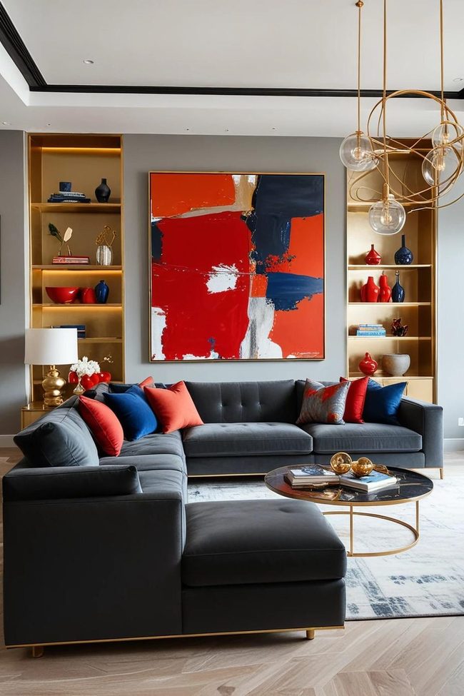 Red White Blue Statement Art