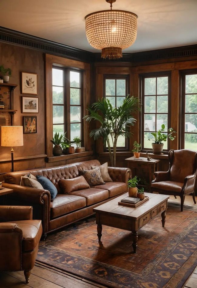 Brown Leather Vintage Story Space