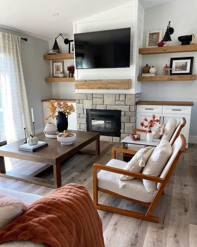 Gray Sofa Meets Autumn Touches