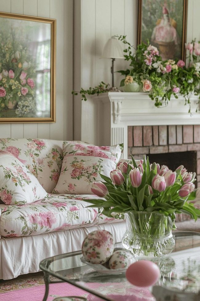 Pastel Tulips Easter Sitting Room