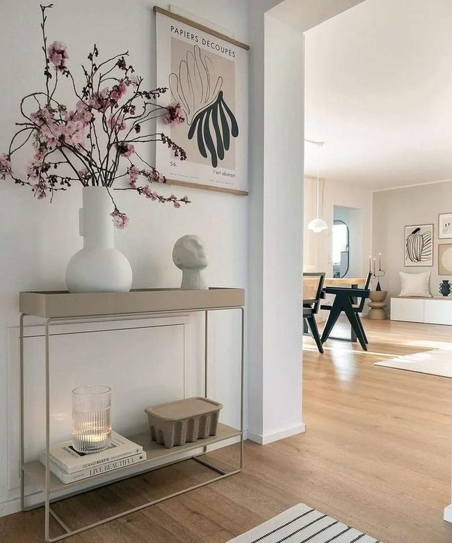 Metal Table With Cherry Blossoms