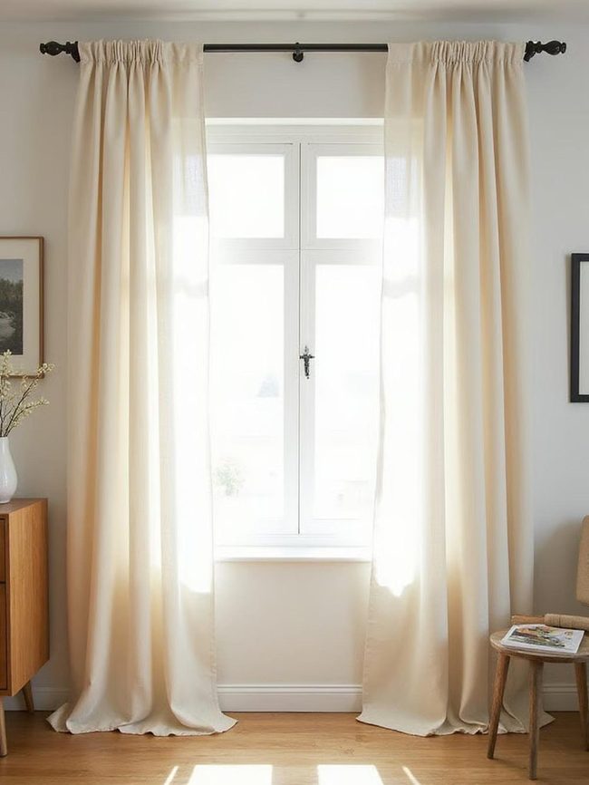 Floor-Length Curtains Define Room Proportions