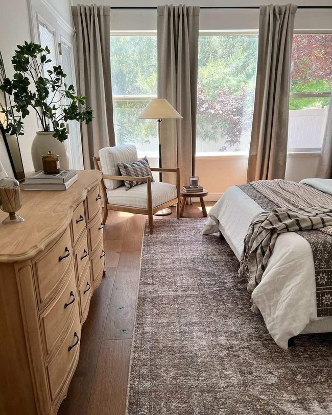 Warm Wood And Natural Light Bedroom