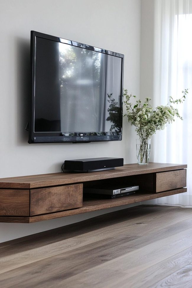 Angular Corner Tv Shelf Solution