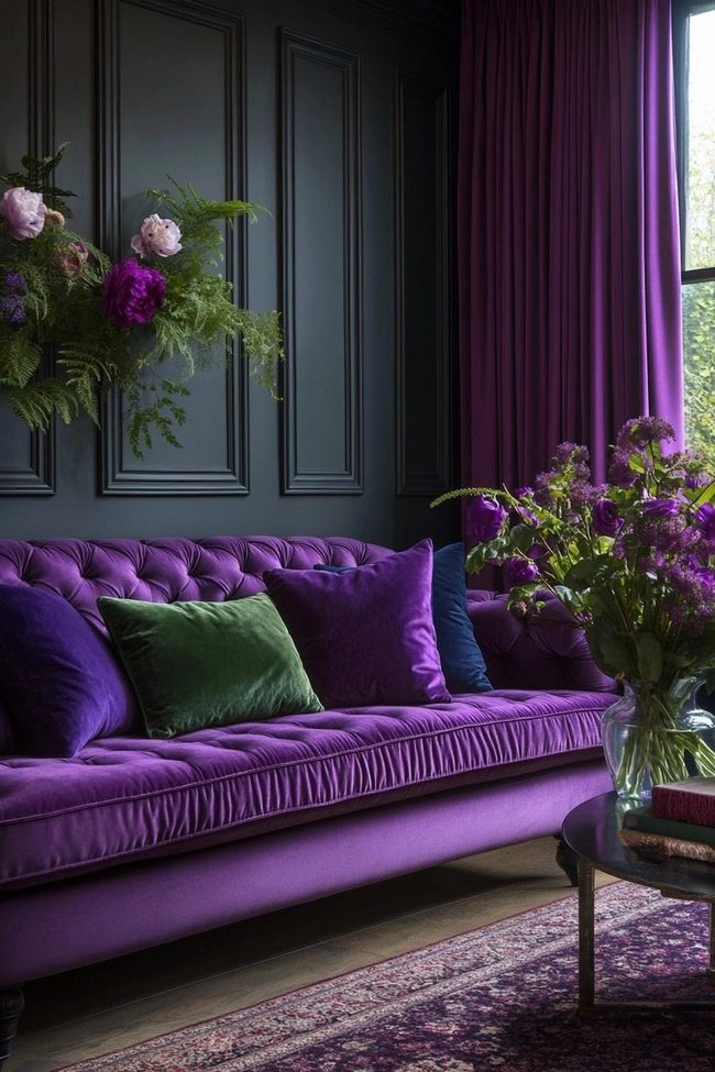 Emerald And Sapphire Dark Grey Sofa
