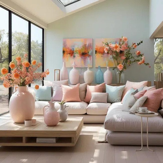 Diffused Pastels Meet Neutral Comfort