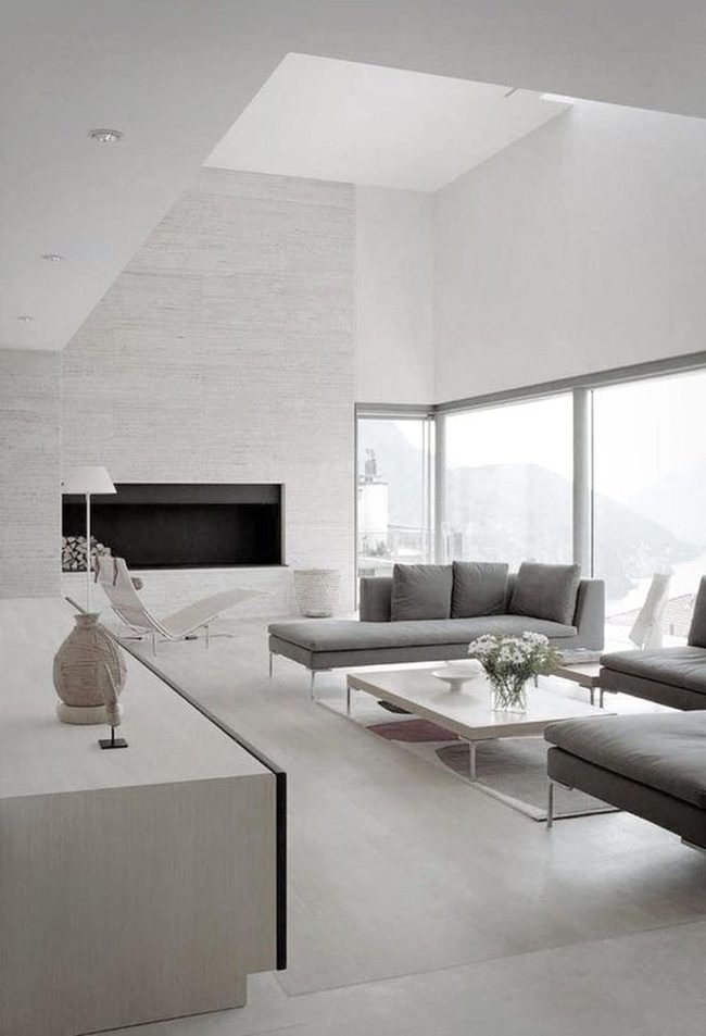 Modern Fireplace Meets Neutral Minimalism