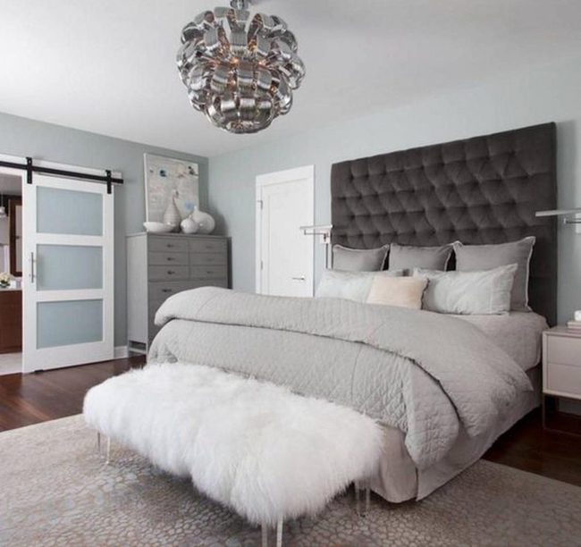 Modern Chandelier Anchors Gray Sophistication
