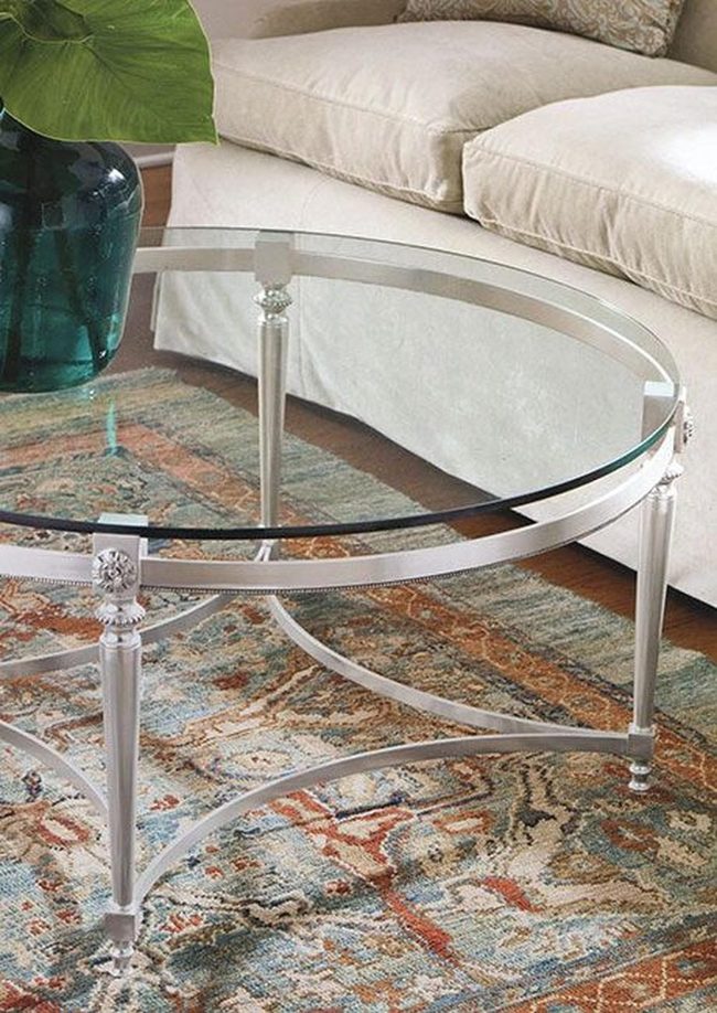 Glass Table Anchors Airy Space