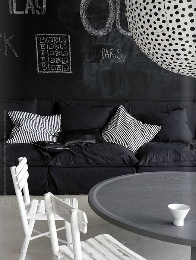 Black Walls With Chalk Art Expression