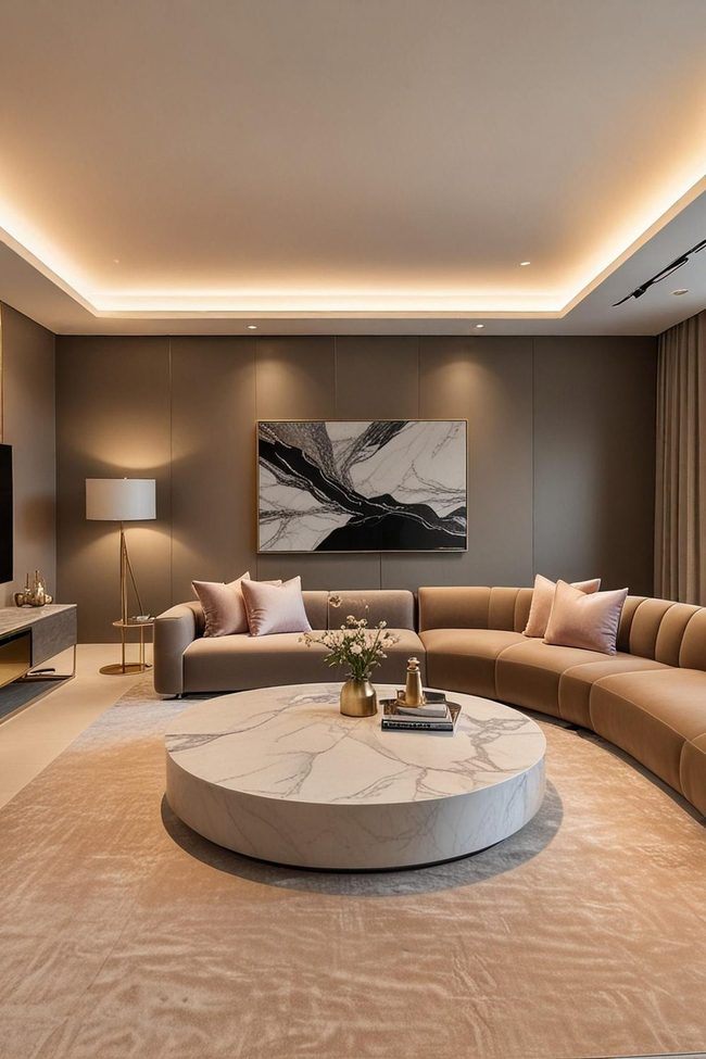 Polished Marble Meets Matte Velvet