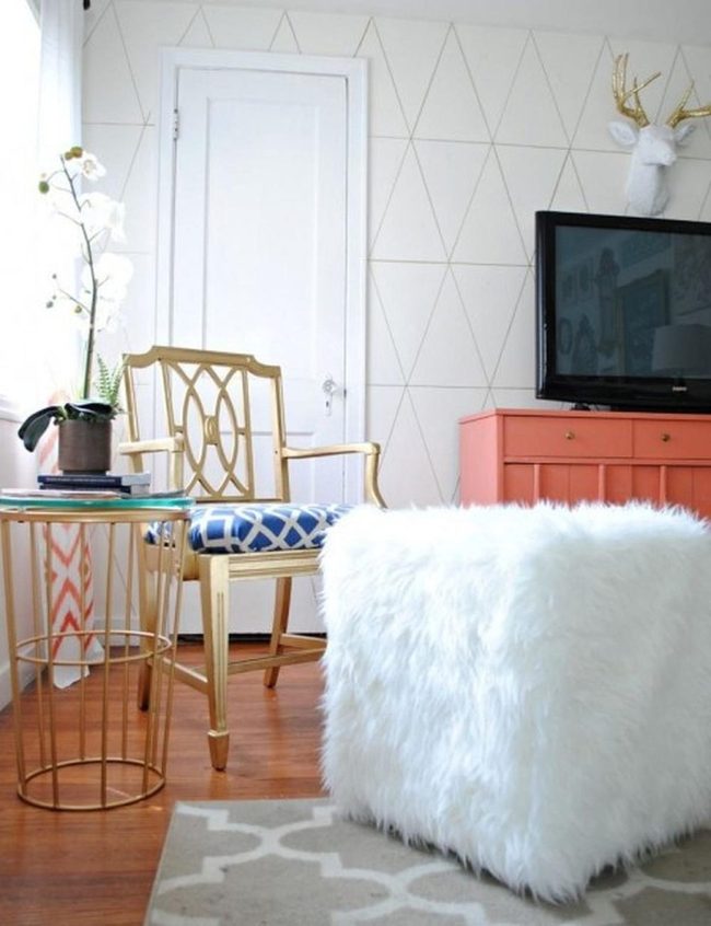 Coral Cabinets With Gold Accents