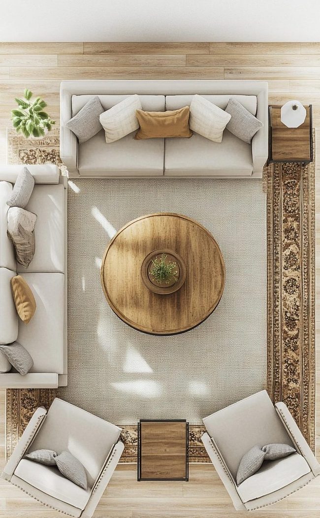 Lamp Maple Facing Sofas