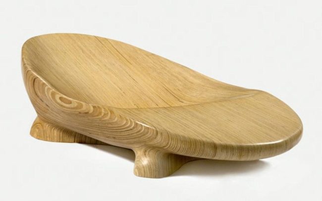 Light Grain Wooden Chair Curves