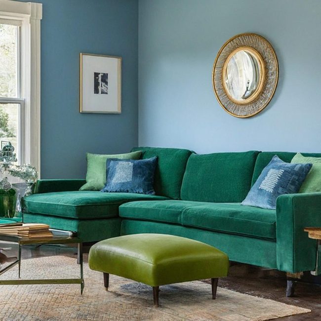 Blue And Green Patterned Pillow Mix