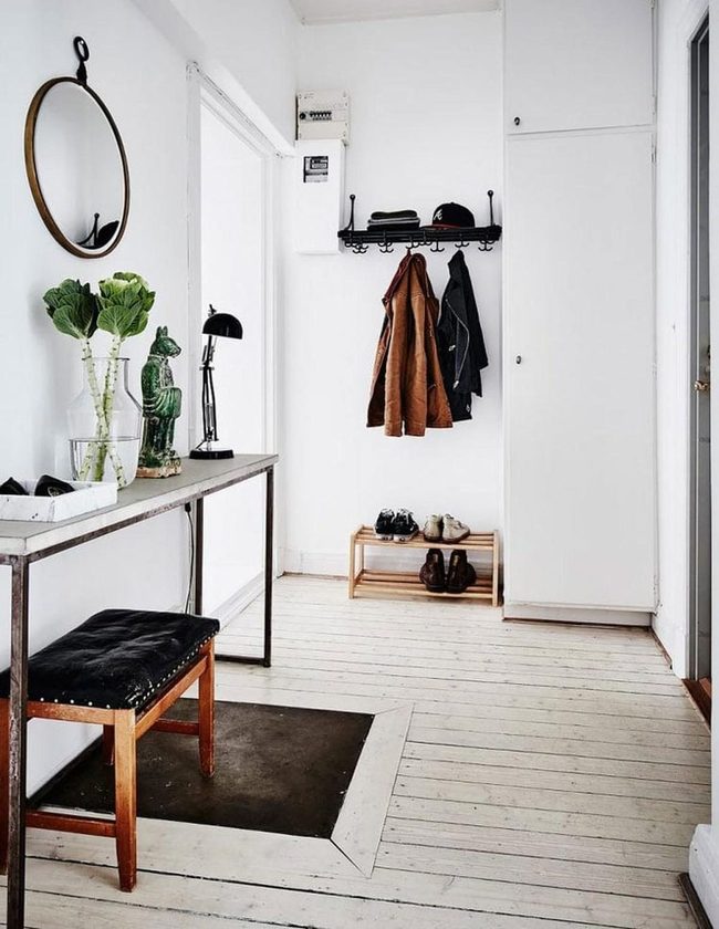 Slim Table Leather Bench Metal Industrial