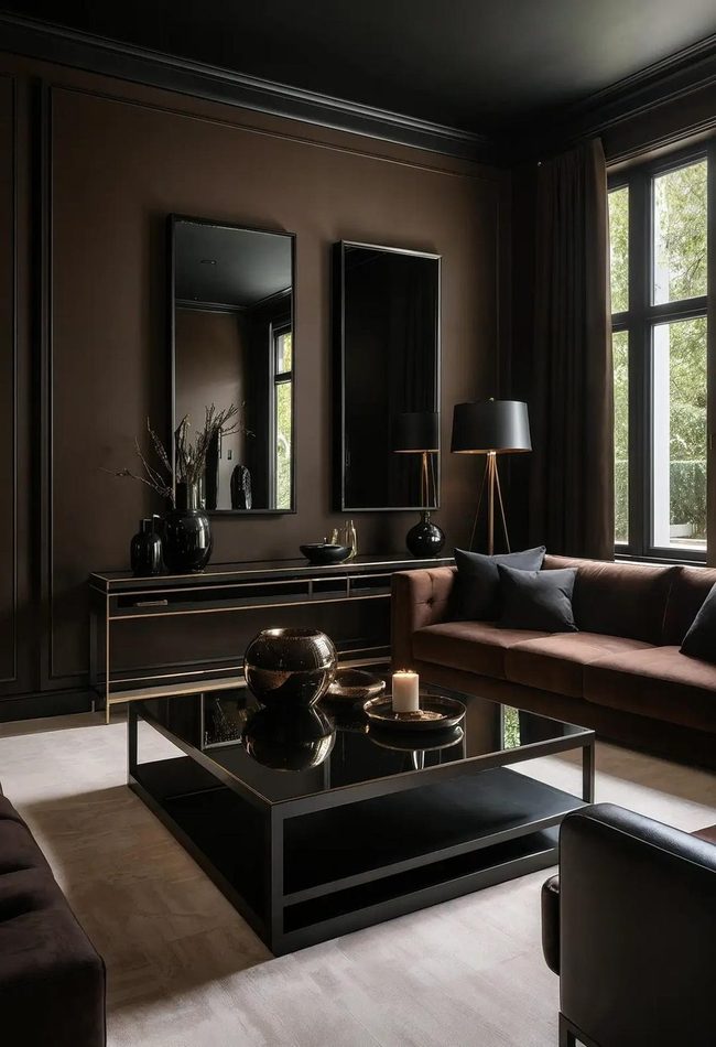 Deep Brown And Black Modern Contrast