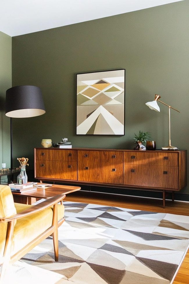 Olive Green Mid-Century Living