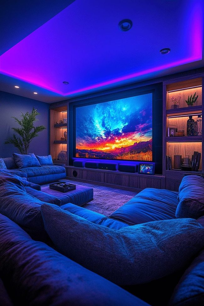 Smart Technology Basement Sitting Area
