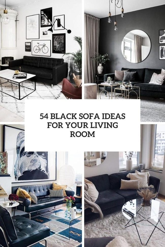 Black Sofas With Golden Accents