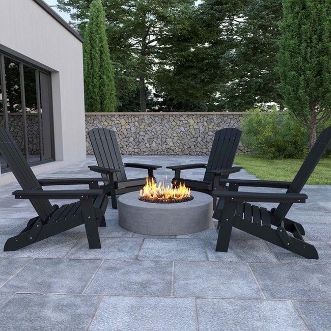 Black Chairs Circle The Flames