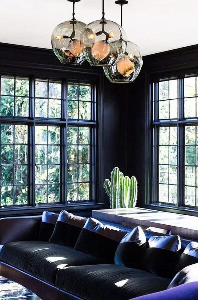 Dark Walls, Bright Green Plants