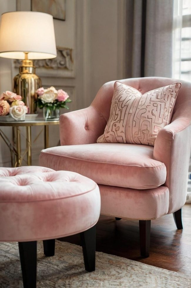 Blush Pink Slipper In Gray Space