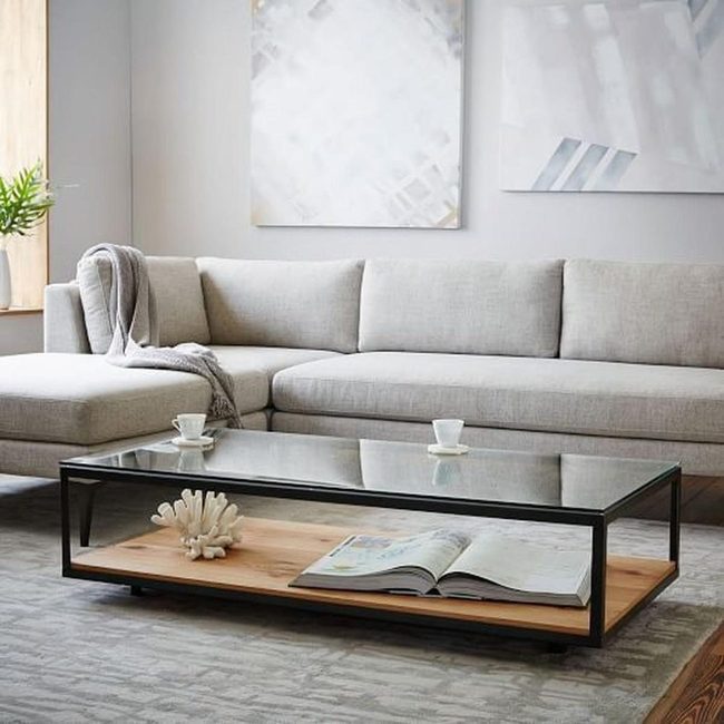 Gray Sectional With Green Plants