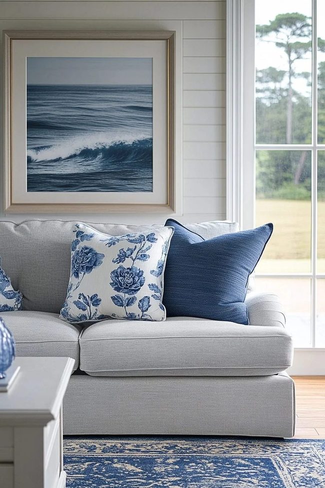 Blue Waves Meet Grey Sophistication
