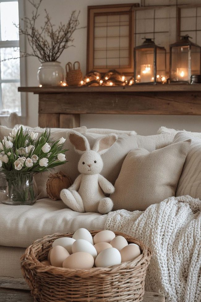 Burlap And Egg Baskets Easter