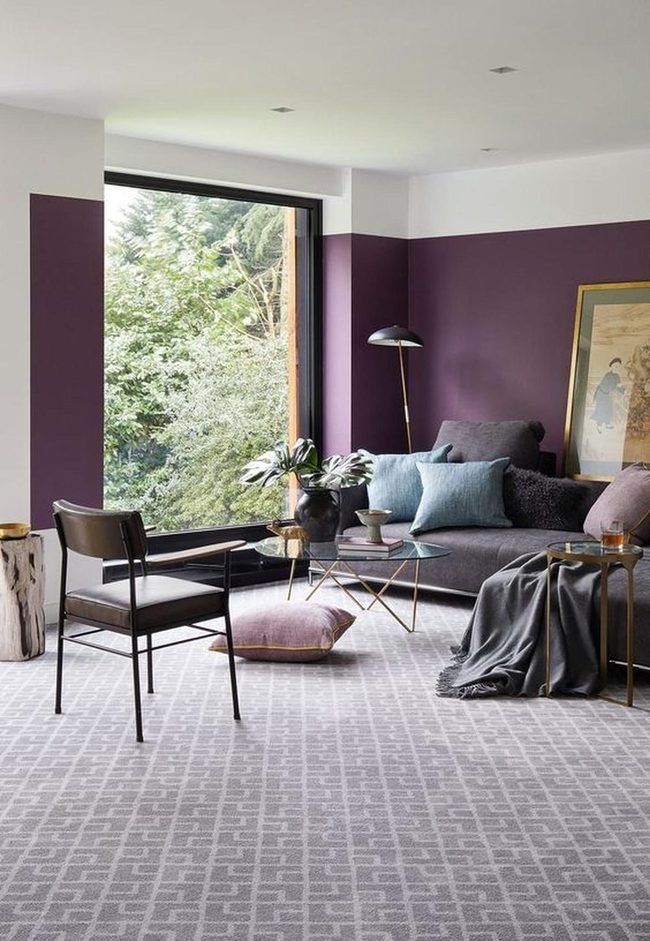 Purple Walls Meet Modern Comfort
