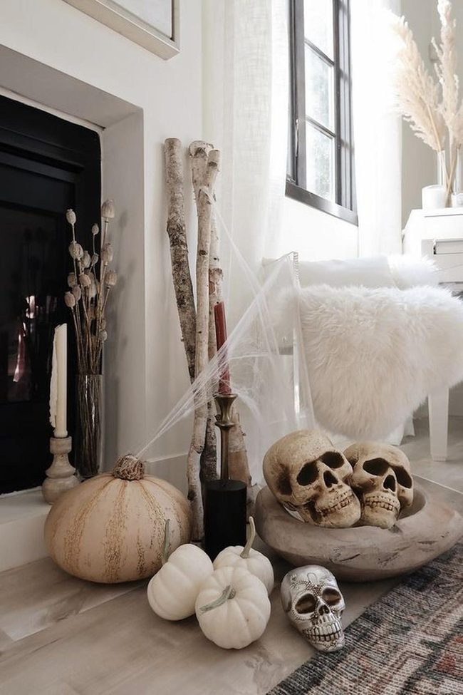 Birch Branches, Skulls, Autumn Calm