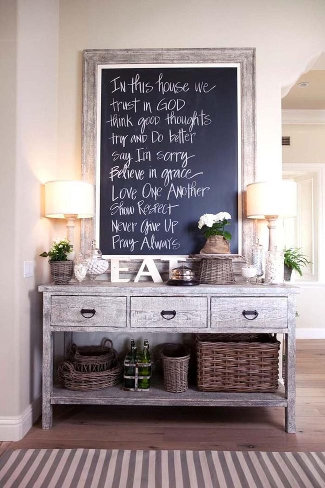Upcycled Cabinet With Chalkboard Messages