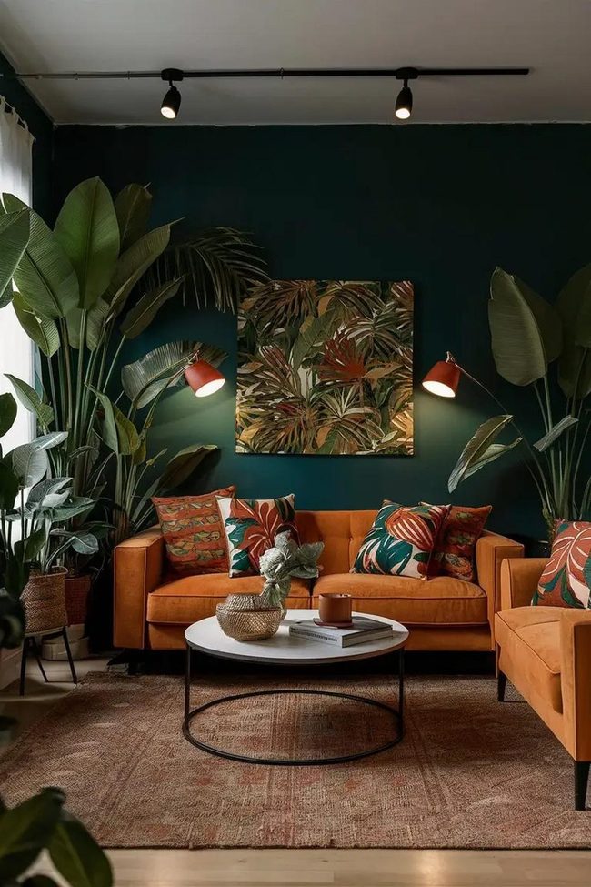 Leafy Greens With Burnt Orange Pop