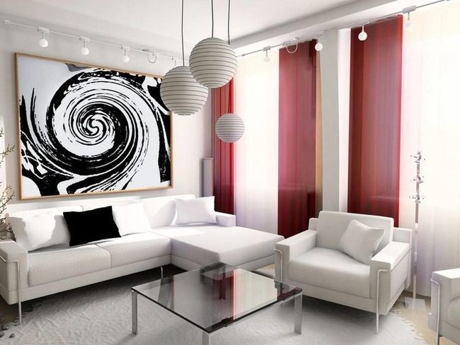 White Minimalism Meets Crimson Drama