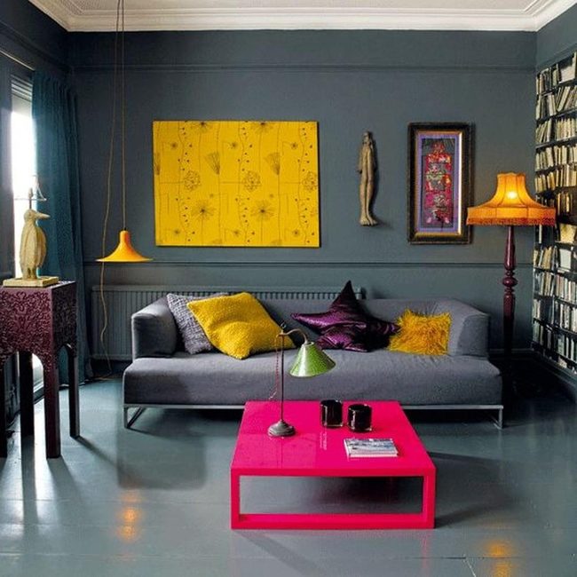 Deep Blue Walls Pink Coffee Table
