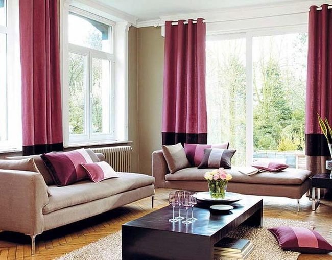 Deep Berry Curtains Bright Airy Living