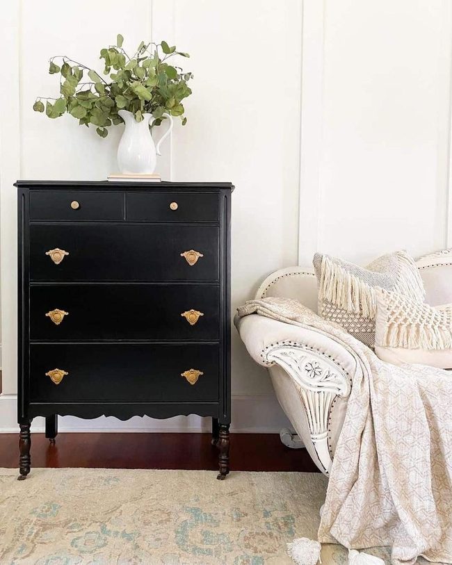 Antique Black Dressers Gold Hardware