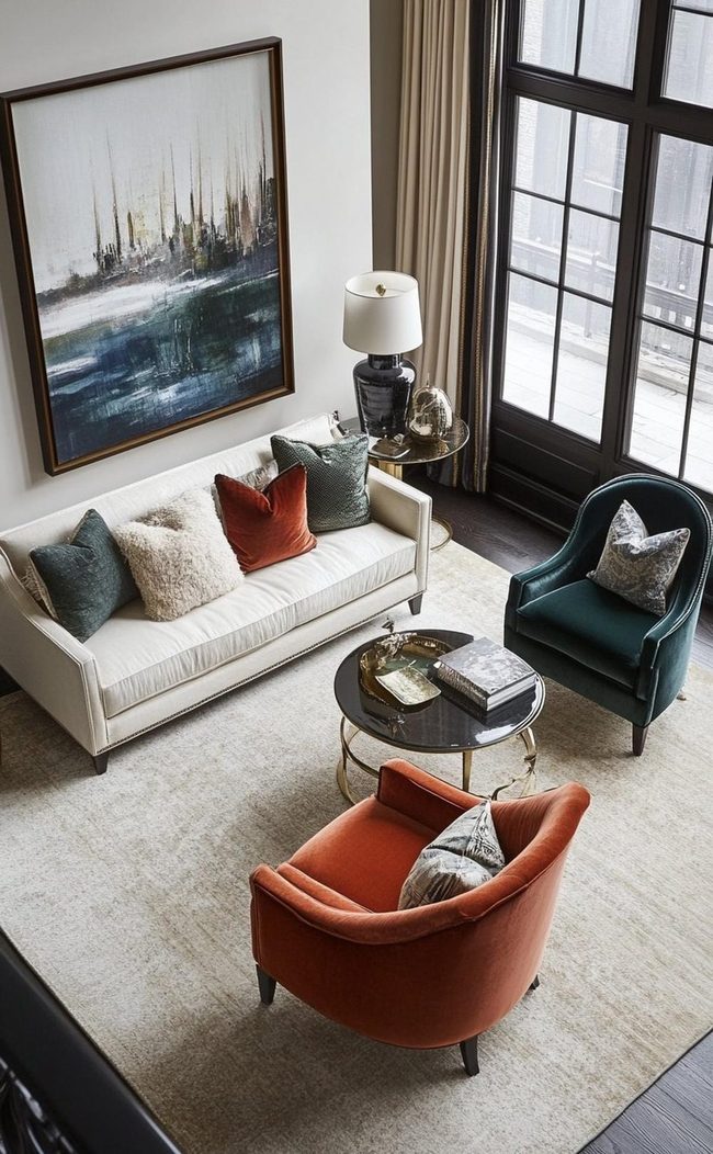 Metal Frame Brown Leather Chairs