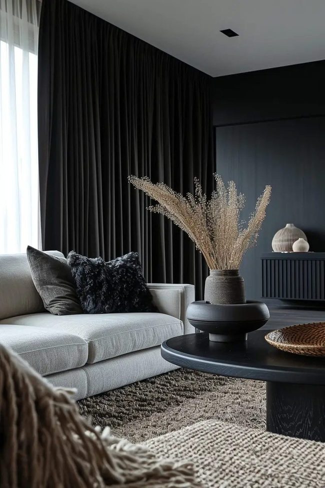 Dark Accents, Muted Elegance, Plush Comfort