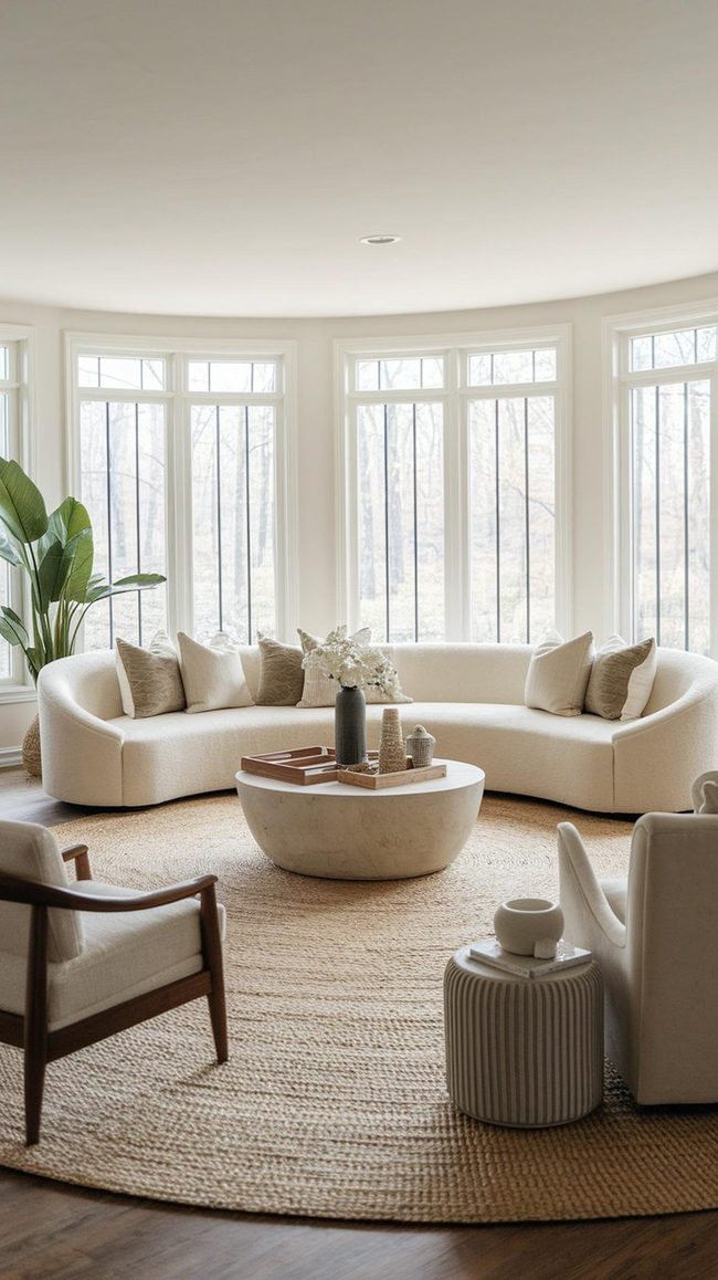 Curved Furniture Zones Flow