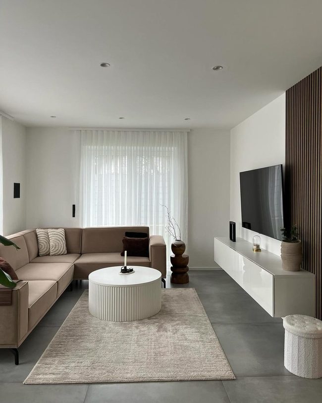 Neutral Patterned Rug Modern Room