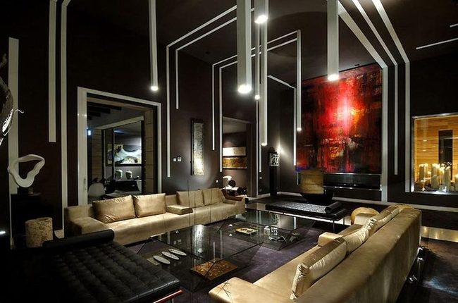Monochrome Walls With Fire Art