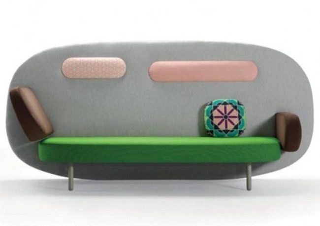 Curved Green Seating Statement
