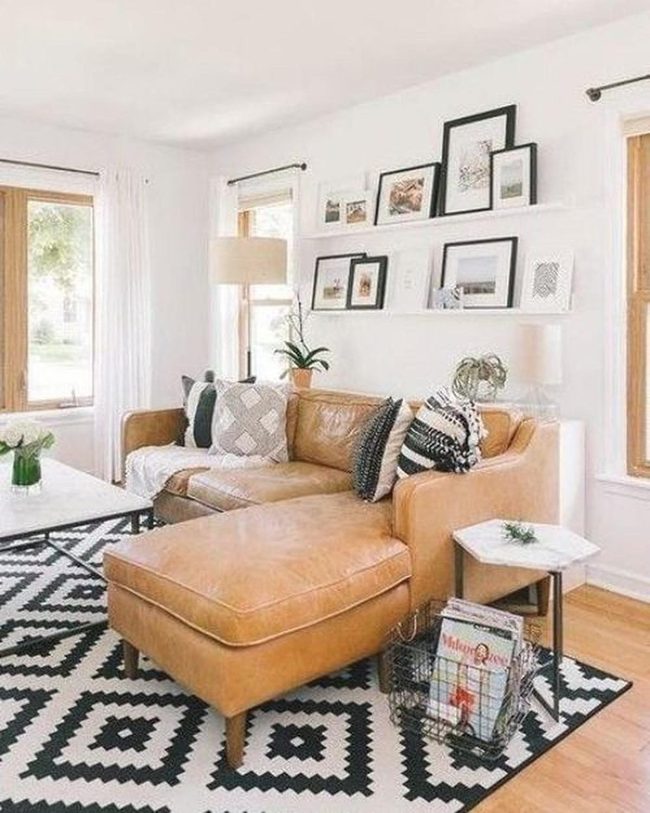 Black And White Geometric Living Room