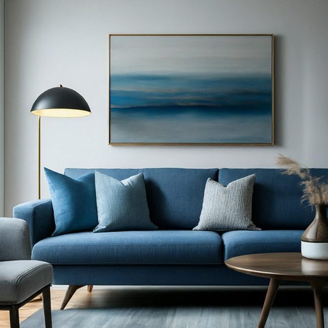 Lightweight Blue And Gray Living Room Harmony