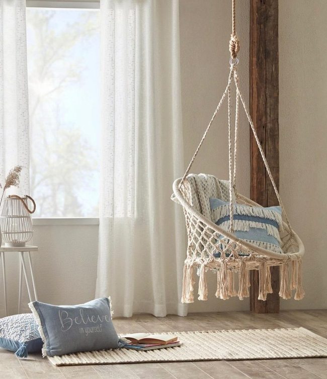 Boho Chair, Modern Lines, Earthy Tones