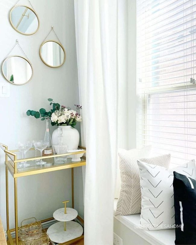 Gold Glass Bar Cart Statement